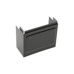 The Moto Iron® Black Battery Cover, OEM# 66375-97, fits 99-05 Dyna FXD/FXDWG, 99-04 FXDX, and 01-03 FXDXT. It has a rectangular form with two side extensions and a central raised panel.