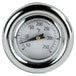 The Moto Iron® Oil Dipstick With Gauge for Harley-Davidson Softail, Sportster, and Custom features a metal analog thermometer with a round Fahrenheit dial (50–350°F) and probe—ideal for checking oil temperature.