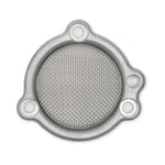 A Prism Supply Bristol Breather - S&S Super B Tumbled metal mesh filter on a white background, reminiscent of a bird catcher.