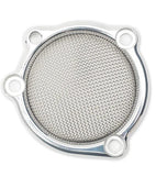 A slim Prism Supply Bristol Breather - CV Polished mesh filter cover on a white background.