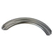 The Moto Iron® 5" Wide Raw Steel Ribbed Bobber Fender in chrome, slightly curved, shines brilliantly against a plain white background.