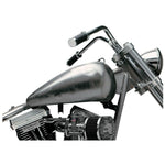 Two metal Drag Specialties Fat Bob-Style Gas Tank halves, each with visible welds and fuel caps, are positioned upright side by side on a white background. These classic 3.5-gallon tanks are ideal for customizing your motorcycle and fit perfectly on various Softail models.
