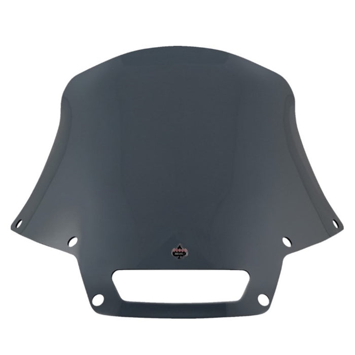 Klockwerks Flare Windshield - 10" - Dark Smoke- For 2022-2024 Softail Low Rider ST FXLRST, isolated on a white background.