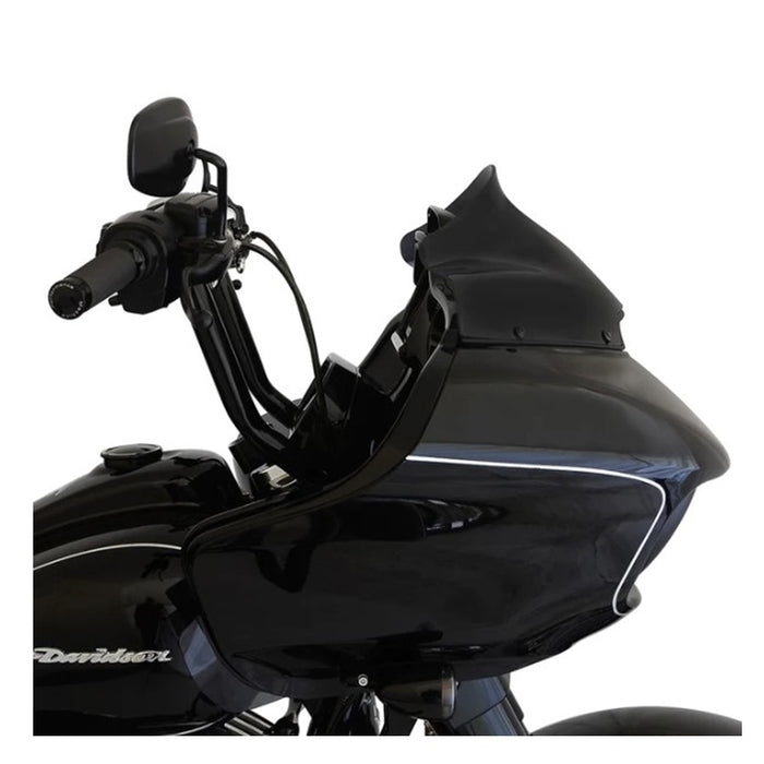 Black Klockwerks Sport Flare Windshield - 9" - for 2015-2024 FLTR isolated on a white background.