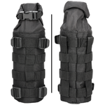 The Nelson-Rigg Trails End Bottle Holder is a black roll-top utility pouch with multiple straps and buckles, designed for secure fuel bottle storage and attachment on your motorcycle rides.