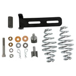 The TC Bros. Solo Seat Mounting Kit includes assorted metal hardware—springs, bolts, washers, brackets, and clips—perfect for installing a solo seat. All components are neatly organized on a white background.