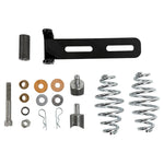 The TC Bros. Solo Seat Mounting Kit includes assorted metal hardware—springs, bolts, washers, brackets, and clips—perfect for installing a solo seat. All components are neatly organized on a white background.