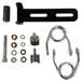 The TC Bros. Solo Seat Mounting Kit by TC Bros. includes springs, washers, bolts, nuts, cotter pins, and a black slotted bracket—ideal for mounting a chopper sprung or solo seat. All components are shown on a white background.