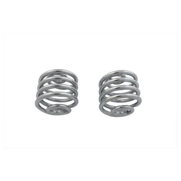 A pair of Wyatt Gatling 2" Solo Seat Springs - Pair - Chrome on a white background.