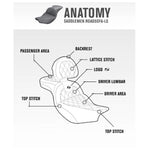 The Extended Reach Road Sofa Seat - Lattice Stitched - Backrest - '08-'24 FL by Saddlemen features Gelcore™ Technology perfect for Harley-Davidson touring models.