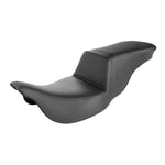 Replace the product in the sentence below with the given product name and brand name.
Sentence: Saddlemen Tour Step-Up Seat - Smooth - Black - FL '08-'23 with a Smooth Black Step-Up Seat.