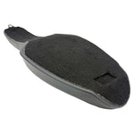Two black, quilted Sully's Customs Cobra Seats for 1982-2003 Harley-Davidson Sportster featuring diamond stitching are crossed on a white background—perfect for upgrading your bike’s comfort and style.