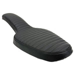 Two black, quilted Sully's Customs Cobra Seats for 1982-2003 Harley-Davidson Sportster featuring diamond stitching are crossed on a white background—perfect for upgrading your bike’s comfort and style.