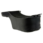 The Sully's Customs Camel Back Seat for 1982-2003 Harley-Davidson Sportster features black quilted, two-piece design with diamond stitching, offering comfort for rider and passenger—precision crafted by Sully’s Customs.