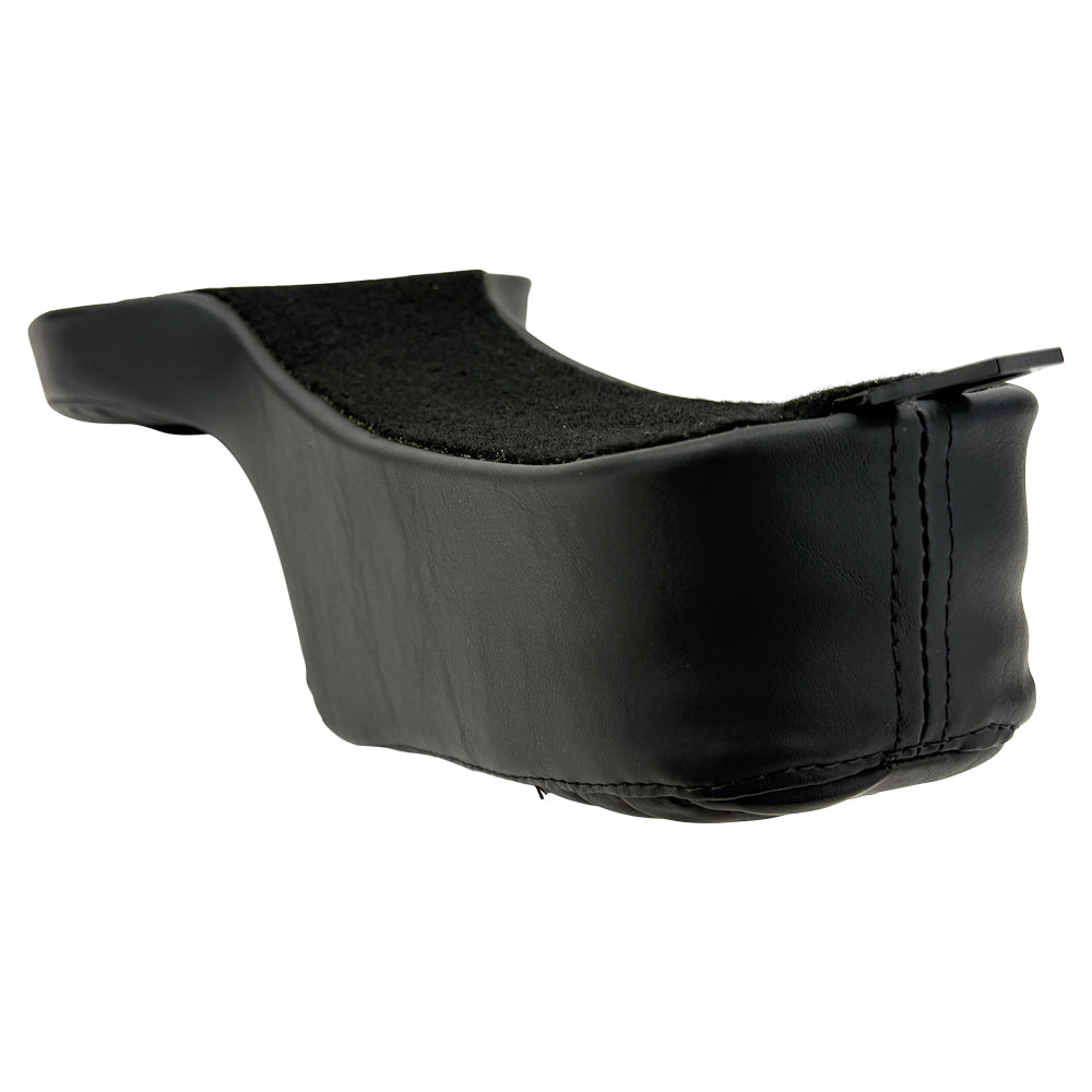 The Sully's Customs Camel Back Seat for 1982-2003 Harley-Davidson Sportster features black quilted, two-piece design with diamond stitching, offering comfort for rider and passenger—precision crafted by Sully’s Customs.