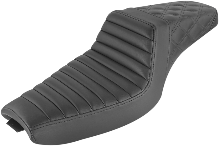 Saddlemen Step-Up Seats for 2004-2020 Harley-Davidson Sportster with 4.5-gallon tank come in brown or black, each with unique stitching and custom styles from Saddlemen.