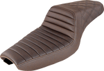 Saddlemen Step-Up Seats for 2004-2020 Harley-Davidson Sportster with 4.5-gallon tank come in brown or black, each with unique stitching and custom styles from Saddlemen.