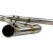 TC Bros. 2-into-1 Stainless Exhaust System for 2018-Up Harley-Davidson Softail by TC Bros., displayed with various Harley-Davidson Softail exhaust pipes in the background.