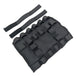 The TC Bros. Tool Roll by TC Bros. is a black and red zippered organizer case with compartments, ideal for motorcycles. MOLLE straps offer added versatility. TOOLS NOT INCLUDED.