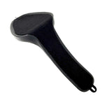 Two black motorcycle seats from Sully's Customs—a hardtail saddle with horizontal stitching and the Cobra Seat for Hardtail with a diamond quilted design—are shown from above, each built on a sturdy steel pan.