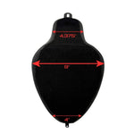 Two black motorcycle seats from Sully's Customs—a hardtail saddle with horizontal stitching and the Cobra Seat for Hardtail with a diamond quilted design—are shown from above, each built on a sturdy steel pan.