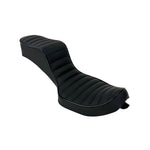 Upgrade your Harley-Davidson Sportster (2004-2006, 2010-2022) with Sully's Customs Camel Back Seat—available in black with a diamond quilted or horizontal stitched pattern for a stylish, custom look.
