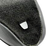 Sully's Customs Camel Back Seats for 1996-2003 Harley-Davidson Dyna feature unique black designs—one with horizontal stitching, the other with diamond quilting—making them ideal upgrades for your ride.