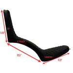 Two black Sully's Customs Slim King & Queen Seats for Hardtail, featuring high backrests and quilted patterns, are displayed side by side on a white background—ideal as stylish chopper seats.