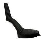Two black Sully's Customs Slim King & Queen Seats for Hardtail, featuring high backrests and quilted patterns, are displayed side by side on a white background—ideal as stylish chopper seats.