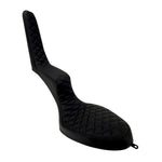 Two Sully's Customs King & Queen Seats for Hardtail, in black with high backrests and quilted stitching, shown side by side on a white background—ideal for enhancing your chopper's comfort and classic style.