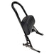 Black Moto Iron Detachable Passenger Sissy Bar With Backrest Pad for 2004-2022 Harley-Davidson Sportster, featuring an attached padded backrest.