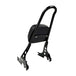 Black Moto Iron Detachable Passenger Sissy Bar With Backrest Pad for 2004-2022 Harley-Davidson Sportster, featuring an attached padded backrest.