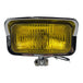An image of a Moto Iron® Rectangle Chopper Headlight - Chrome - Amber Lens on a chrome plated finish.