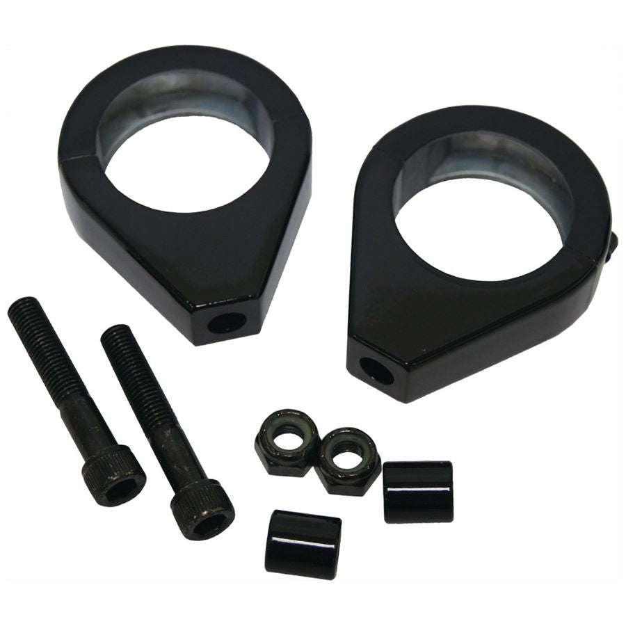A set of black bolts and nuts with HardDrive Clamp on Turn Signal Mounts - 39mm forks - Black.