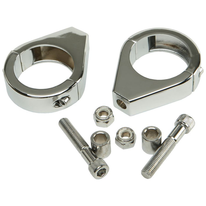 Clamp Supports Noirs Flèches Pour Fourche 41 Mm Moto - Harley, Yamaha, Suzuki, Honda, Kawasaki