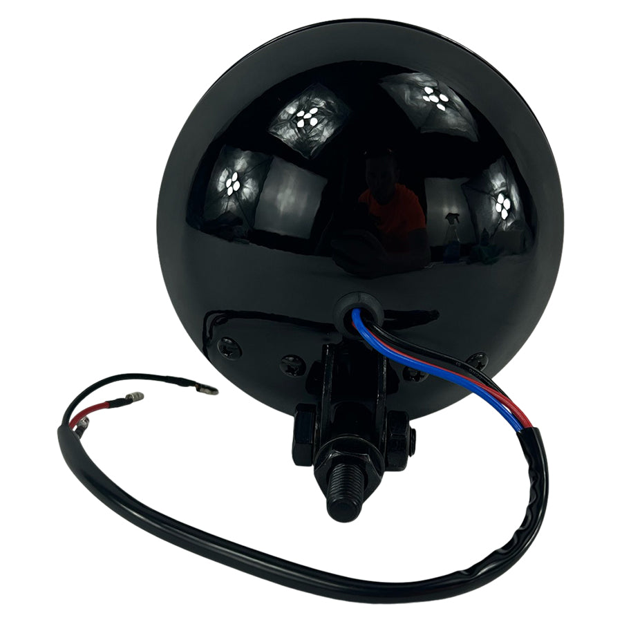 4" Chopper Headlight - Black Clear Lens