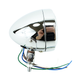 The Mid-USA 3-1/2" Headlight by Mid-USA features a chrome finish, clear lens, exposed wires in white, green, blue, black, and brown, and is compatible with H4 halogen bulbs or daytime running lamps.