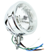 The Mid-USA 3-1/2" Headlight by Mid-USA features a chrome finish, clear lens, exposed wires in white, green, blue, black, and brown, and is compatible with H4 halogen bulbs or daytime running lamps.