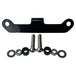 The TC Bros. Vintage Springer Headlight Mounting Bracket in black, designed for Harley Davidson bikes, comes with two holes and includes metal screws, washers, and bushings.