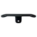 The TC Bros. Vintage Springer Headlight Mounting Bracket in black, designed for Harley Davidson bikes, comes with two holes and includes metal screws, washers, and bushings.