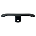 The TC Bros. Vintage Springer Headlight Mounting Bracket in black, designed for Harley Davidson bikes, comes with two holes and includes metal screws, washers, and bushings.