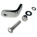 Two TC Bros. Springer Headlight Mounting Brackets with screws, washers, and nuts are shown on a white background. A partial view of a TC Bros. Springer Headlight Mounting Bracket and a motorcycle handlebar mirror appear in the lower right corner.