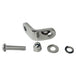 Two TC Bros. Springer Headlight Mounting Brackets with screws, washers, and nuts are shown on a white background. A partial view of a TC Bros. Springer Headlight Mounting Bracket and a motorcycle handlebar mirror appear in the lower right corner.