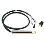 A Replacement Grip Sensor for Harley Throttle by Wire '08-'13 Touring Models by Namz, featuring exposed wires, a cylindrical metallic sensor, and a multi-pin plastic connector attached to a black cable, ideal for Harley Throttle by Wire systems on Touring Models.