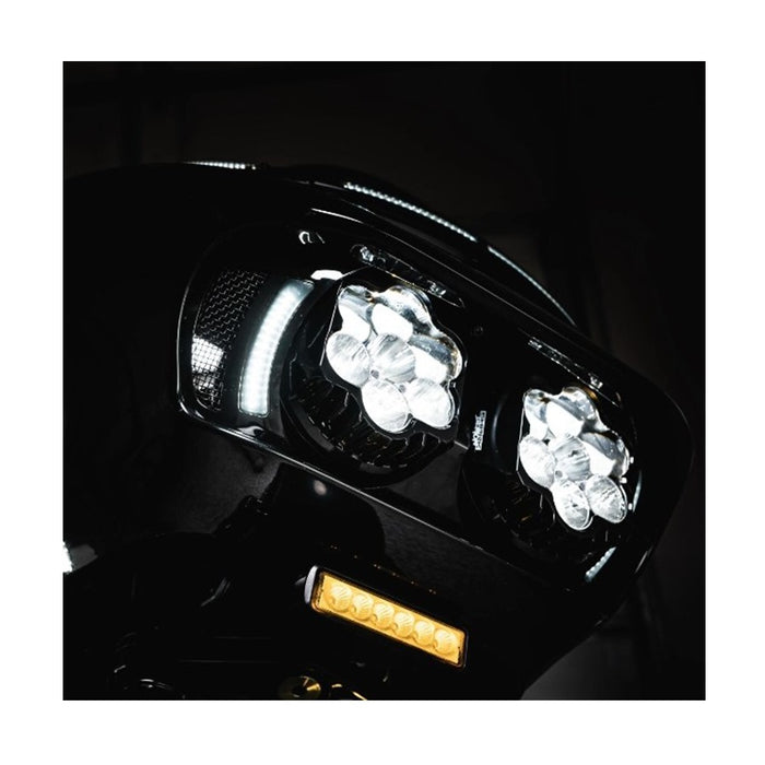 A close-up view of a black Harley Road Glide&