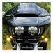 A pair of Custom Dynamics Shark Demon LED Turn Signals with black housing and yellow lenses, designed specifically for Harley &