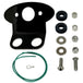 The TC Bros. Tail Light Bracket Conversion Kit includes a metal license plate bracket, green wire with ring terminal, two black rubber grommets, washers, bolts, and nuts—all from TC Bros.—arranged on a white background.