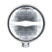 The Prism Supply 4-1/2" Round LED Headlight by Prism Supply features a chrome-plated, weather-resistant housing and a clear ribbed glass lens, shown here on a white background.