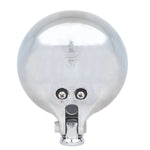 The Prism Supply 4-1/2" Round LED Headlight by Prism Supply features a chrome-plated, weather-resistant housing and a clear ribbed glass lens, shown here on a white background.