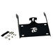 TC Bros. License Plate Relocation Bracket for 2022-Up Harley-Davidson Nightster RH975, with logo, includes screws, washers, nuts, bolt, and a black rectangular piece—all neatly arranged on a white background.